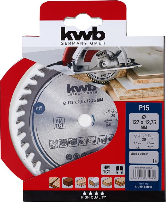  KWB 49581568 TCT list za cirkular za drvo 127 x 12,75 mm, 36T - slika 2