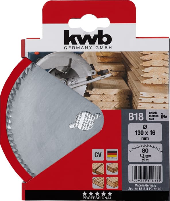  KWB 49581811 list za cirkular za drvo 130 x 16 mm, 18B - slika 2