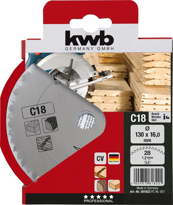  KWB 49581822 list za cirkular za drvo 130 x 1,2 x 16 mm, Z28 - slika 2