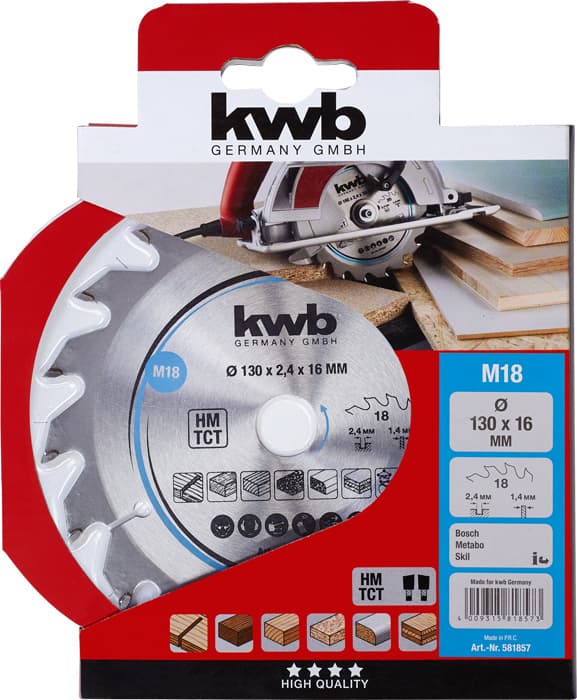 KWB 49581857 list kružne testere za drvo 130 x 16 mm, 18T - slika 2
