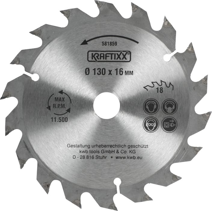  KWB 49581859 Rezni disk za cirkular 130x16 18Z, KRAFTIXX, HM, drvo/gipsakarton - slika 2