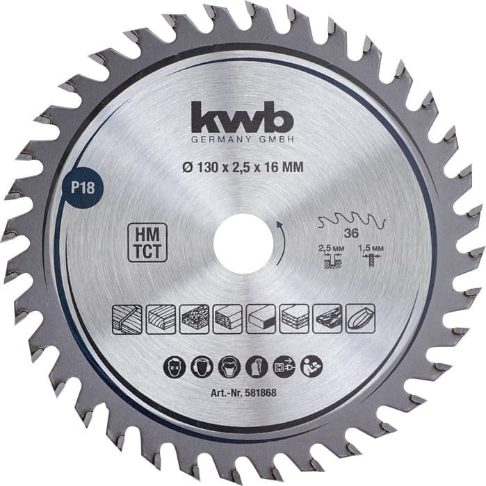  KWB 49581868 TCT list za cirkular z drvo 130 x 16 mm, 36T