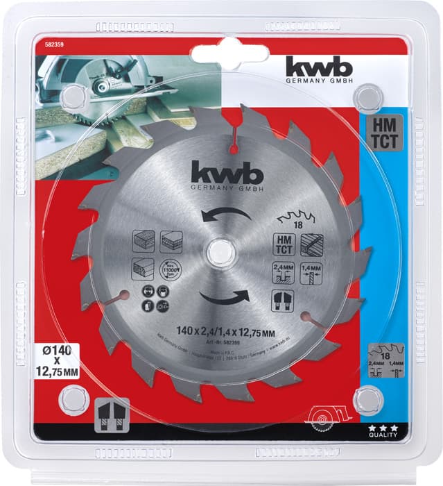  KWB 49582359 Rezni disk za cirkular 140x12.75 18Z, KRAFTIXX, HM, drvo/gipsakarton - slika 2