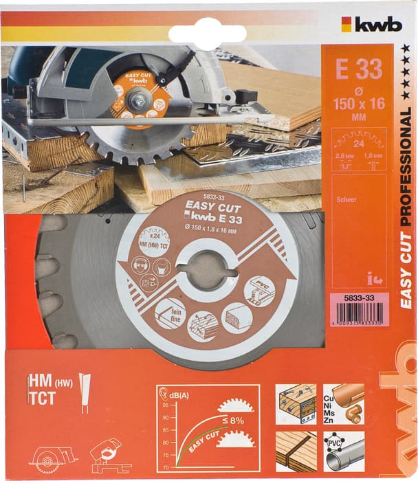  KWB 49583333 list za cirkularza drvo 150 x 16 mm, 33E, ojačan karbidom - slika 2