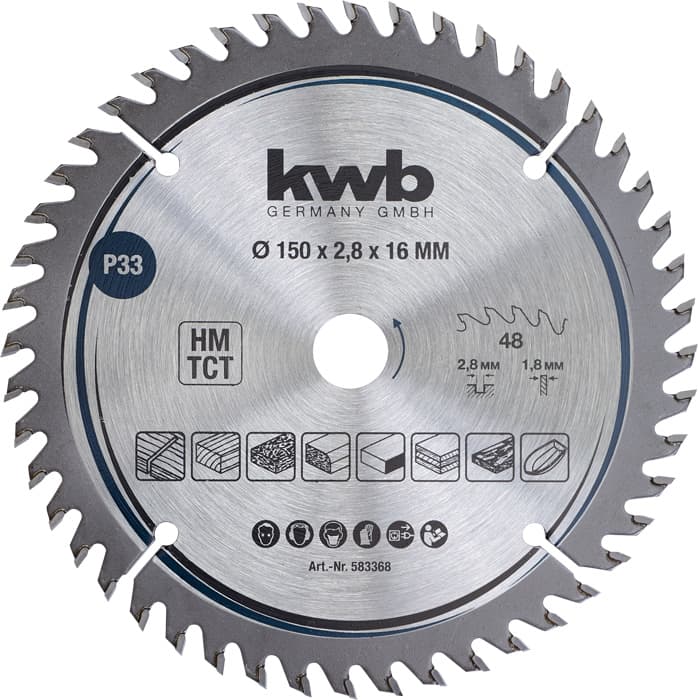  KWB 49583368 TCT list za cirkular 150 x 16 mm, 48T