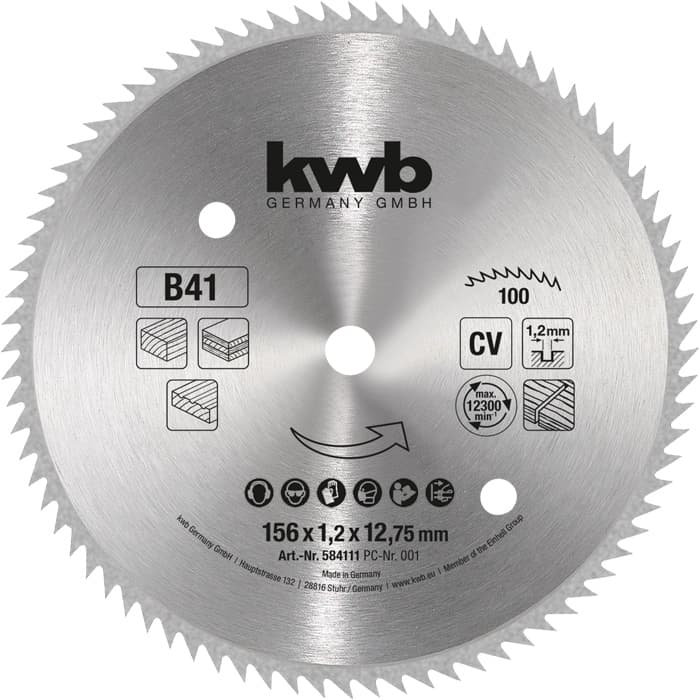  KWB 49584111 list za cirkular za drvo 156 x 12,75 mm, 41B