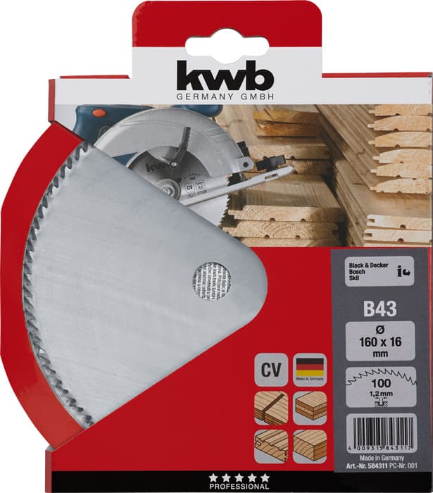  KWB 49584311 Rezni disk za cirkular 160x16 110Z, CrV, za drvo - slika 2