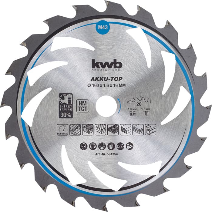  KWB 49584354 TCT list za cirkular za drvo 160 x 16 mm, 24T