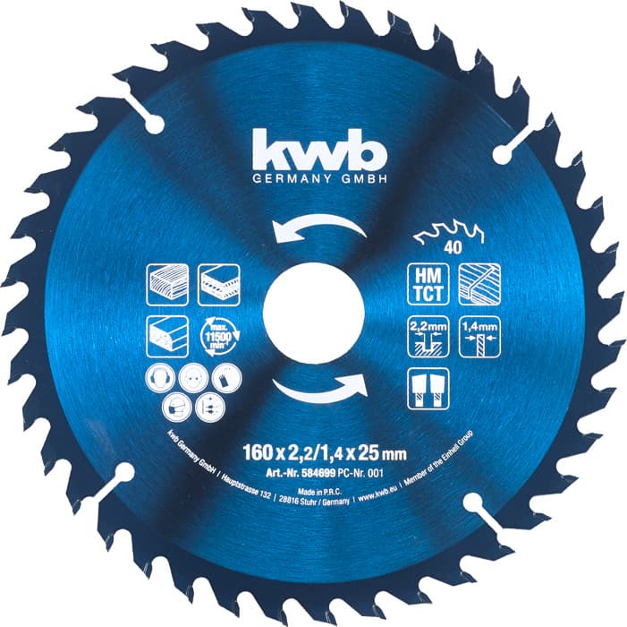  KWB 49584699 Set listova za cirkular 160 x 25 mm, 3 dela - slika 2
