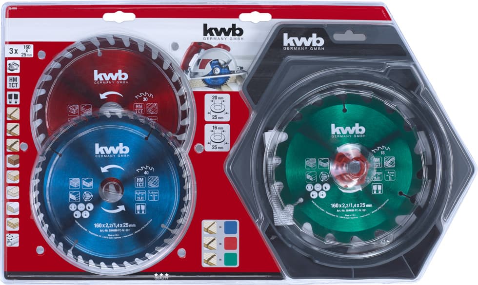  KWB 49584699 Set listova za cirkular 160 x 25 mm, 3 dela - slika 3