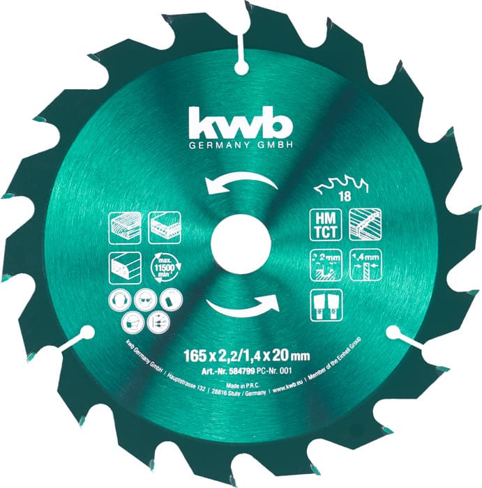  KWB 49584799 set listova za cirkular za drvo 165 x 20 mm, 3 dela - slika 2
