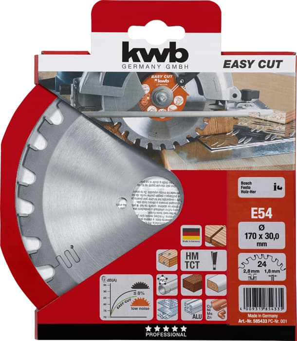 KWB 49585433 list za cirkular za drvo 170 x 30 mm, 54E, ojačan karbidom - slika 2