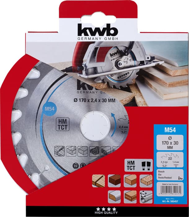  KWB 49585457 TCT list za cirkular za drvo 170 x 30 mm, 22T - slika 2