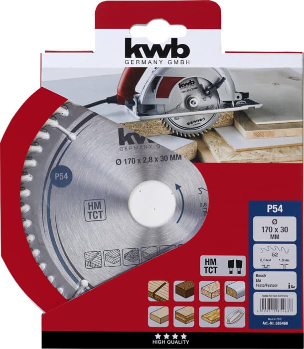  KWB 49585468 TCT list za cirkular za drvo 170 x 30 mm, 52T - slika 2