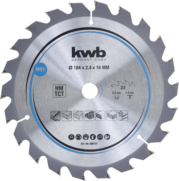  KWB 49586157 TCT list za cirkular za drvo 184 x 16 mm, 22T