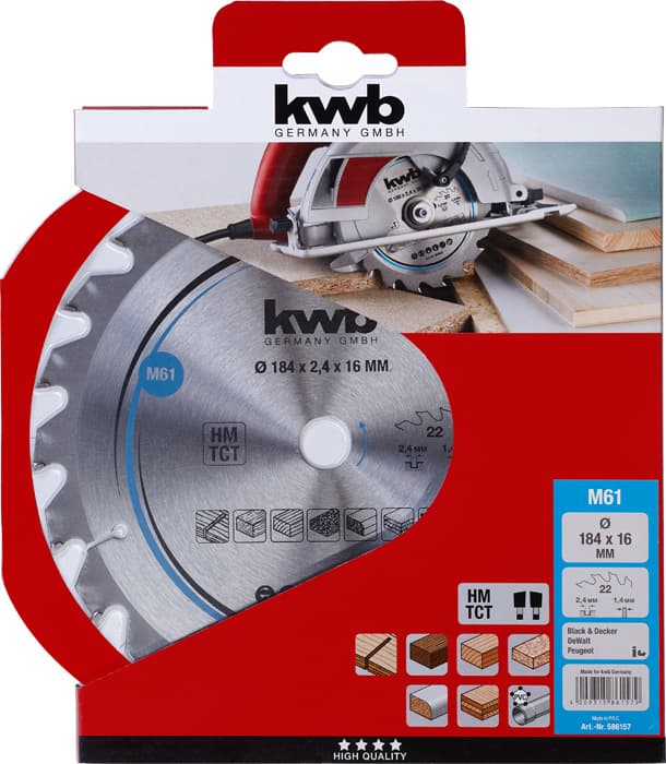  KWB 49586157 TCT list za cirkular za drvo 184 x 16 mm, 22T - slika 2
