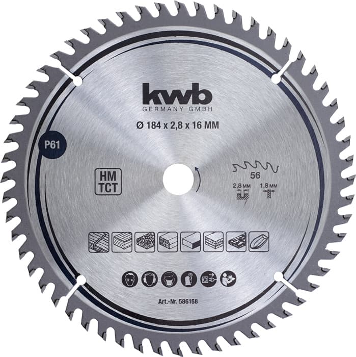  KWB 49586168 TCT list za cirkular za drvo 184 x 16 mm, 56T