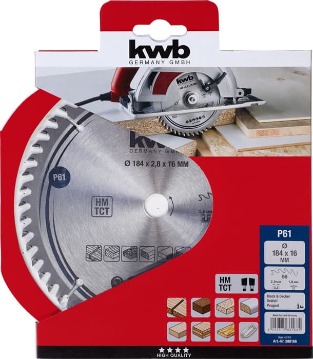  KWB 49586168 TCT list za cirkular za drvo 184 x 16 mm, 56T - slika 2