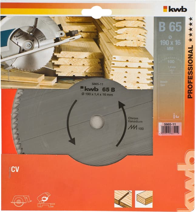  KWB 49586511 list za cirkular za drvo 190 x 16 mm, 65B - slika 2