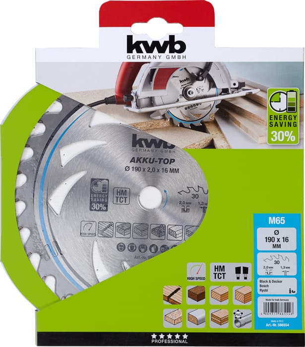  KWB 49586554 TCT list za cirkular za drvo 190 x 16 mm, 30T - slika 2