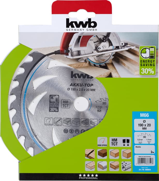  KWB 49586654 TCT list za cirkular za drvo 190 x 20 mm, 30T - slika 2