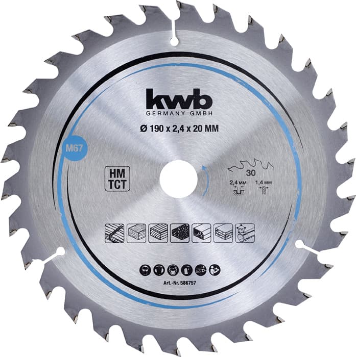  KWB 49586757 TCT list za cirkular za drvo 190 x 20 mm, 30T