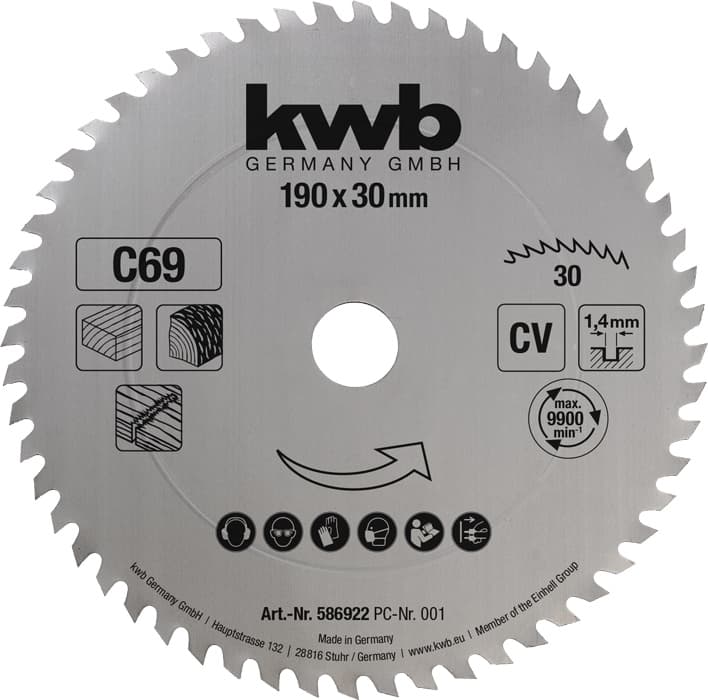  KWB 49586922 list za cirkular za drvo 190 x 1,4 x 30 mm, Z30