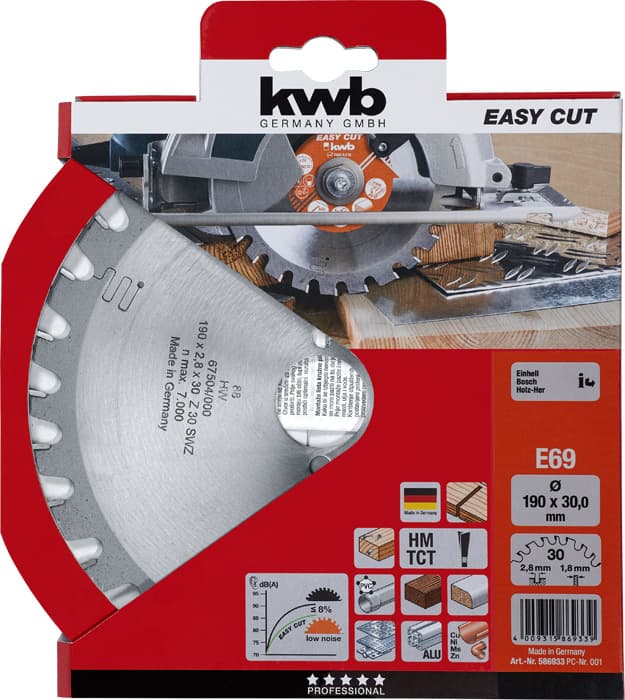  KWB 49586933 Easy-Cut rezni disk za cirkular 190x30, 30Z, HM, univerzalni - slika 2