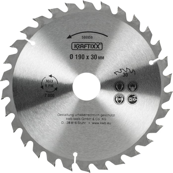  KWB 49586959 Rezni disk za cirkular 190x30 30Z, KRAFTIXX, HM, drvo/gipsakarton - slika 2