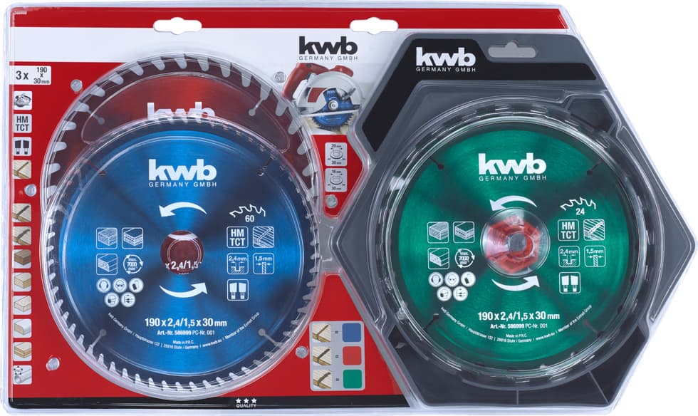  KWB 49586999 Set listova za cirkular 190 x 30 mm, 3 dela - slika 3