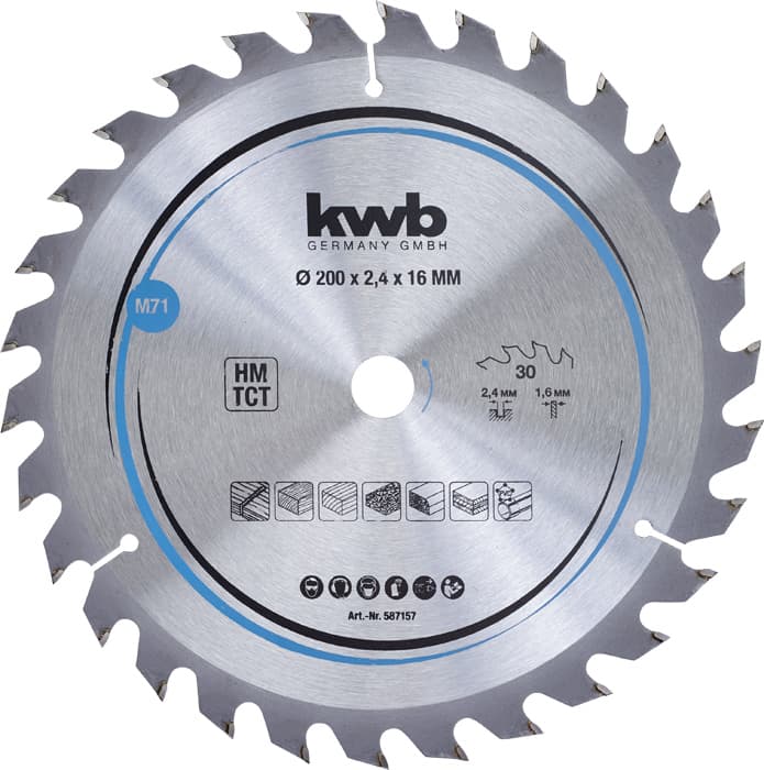  KWB 49587157 TCT list za cirkular za drvo 200 x 16 mm, 30T