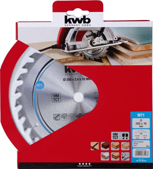  KWB 49587157 TCT list za cirkular za drvo 200 x 16 mm, 30T - slika 2