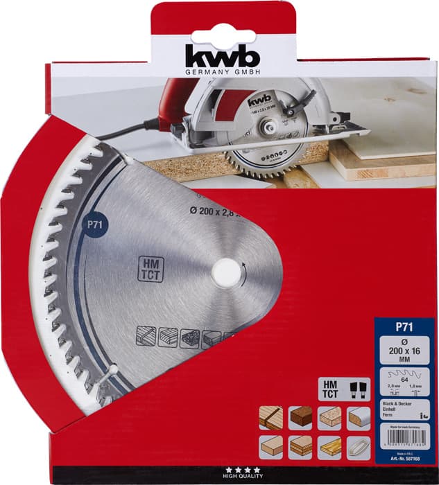  KWB 49587168 TCT list za cirkular za drvo 200 x 16 mm, 64T - slika 2