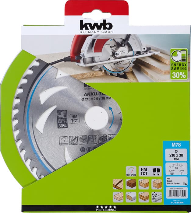  KWB 49587856 TCT list za cirkular za drvo 210 x 30 mm, 48T - slika 2