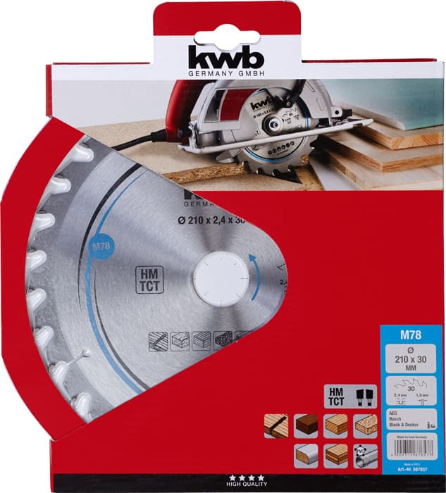  KWB 49587857 TCT list za cirkular za drvo 210 x 30 mm, 30T - slika 2