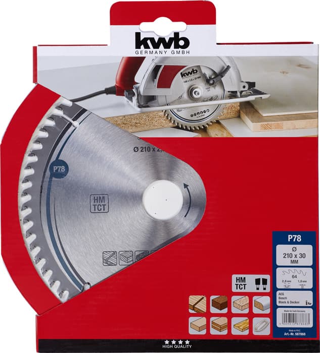  KWB 49587868 TCT list za cirkular za drvo 210 x 30 mm, 64T - slika 2