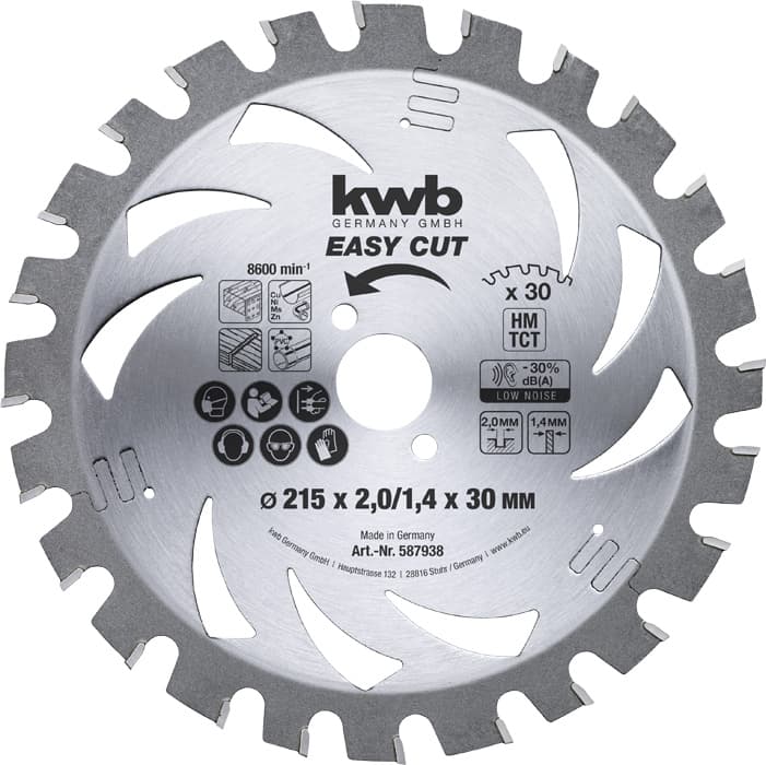  KWB 49587938 Easycut rezni disk za cirkular 215x30, 30Z, HM, za drvo/metal(nonFe)/plastiku, Energy Saving