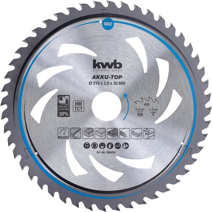  KWB 49588254 TCT list za cirkular za drvo 216 x 30 mm, 48T