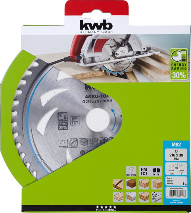  KWB 49588254 TCT list za cirkular za drvo 216 x 30 mm, 48T - slika 2