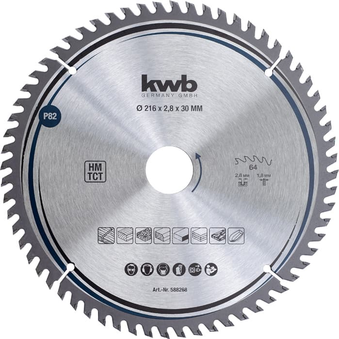  KWB 49588268 TCT list za cirkular za drvo 216 x 30 mm, 64T