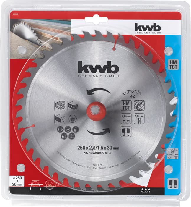  KWB 49589359 list za cirkular za drvo 250 x 30 mm, T42, ojačan karbidom - slika 2