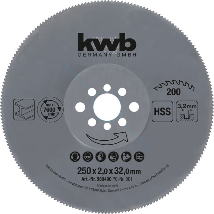  KWB 49589490 list za cirkular za metal HSS 250 x 32 mm, Z200