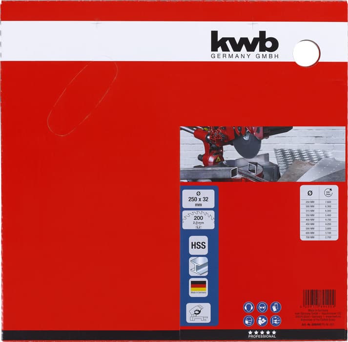  KWB 49589490 list za cirkular za metal HSS 250 x 32 mm, Z200 - slika 2