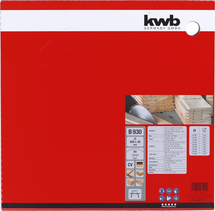  KWB 49593011 univerzalni list kružne testere 300 x 30 mm, 930B - slika 2