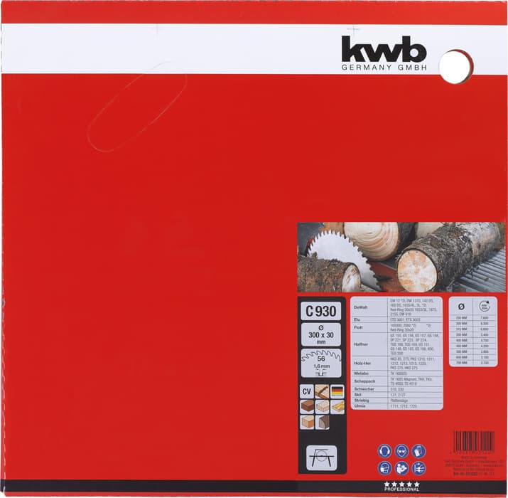  KWB 49593022 list za cirkular za drvo 300 x 30 mm, 930C - slika 2