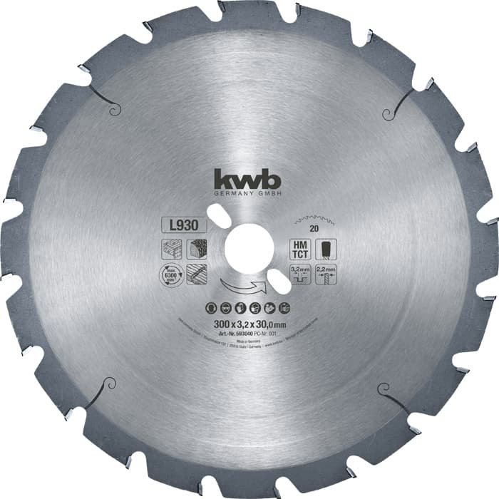  KWB 49593040 Rezni disk za cirkular 300 x 2,2 x 30 mm, HM, za tvrdo drvo, otporan na eksere