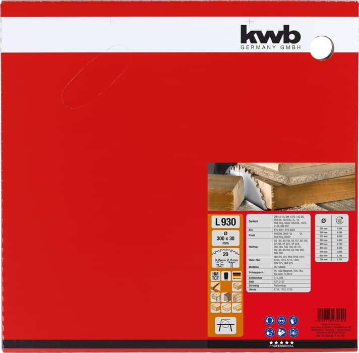 KWB 49593040 Rezni disk za cirkular 300 x 2,2 x 30 mm, HM, za tvrdo drvo, otporan na eksere - slika 2