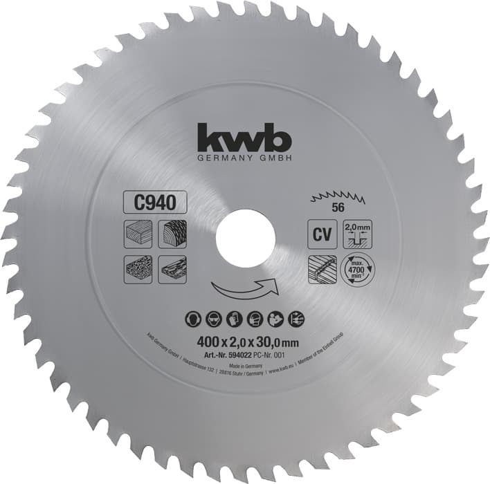  KWB 49594022 list za cirkular za drvo 400 x 30 mm, 940C