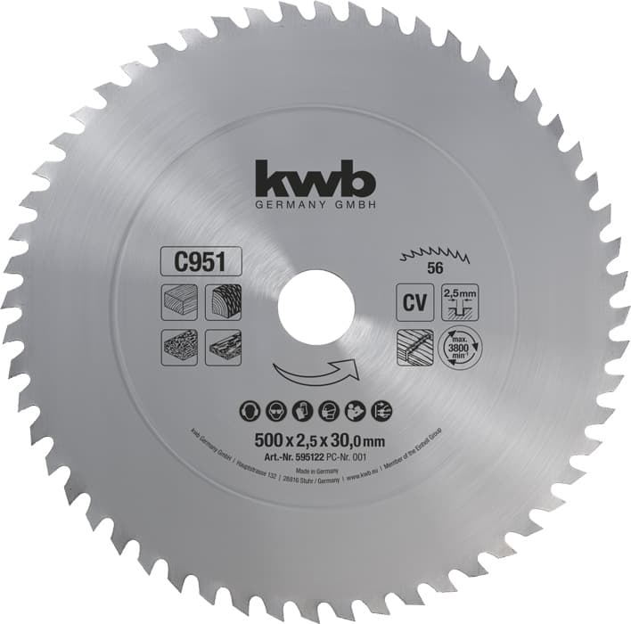  KWB 49595122 list za cirkular za drvo 500 x 30 mm, 951C