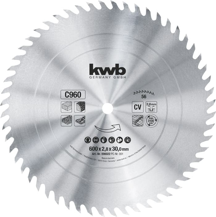  KWB 49596022 list za cirkular za drvo 600 x 30 mm, 960C